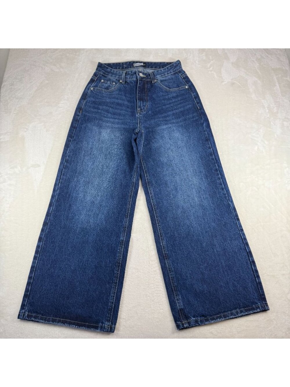 Bareline Wide Leg Jeans Mens 28 X 28 Baggy Skater Denim USA Made Medium Blue Was